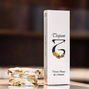 Torrone bianco alle mandorle, Artigianale, 100 grammi, Torronificio Trapani