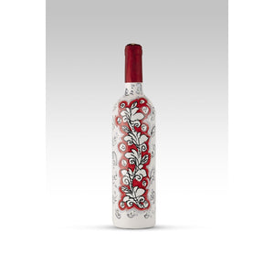 Bottiglia Ornato Rosso MuloMerrino in ceramica di Caltagirone