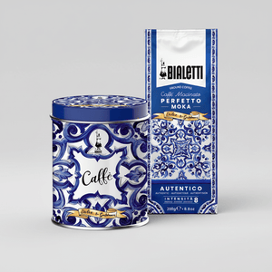 Caffè Perfetto Moka Autentico Bialetti Dolce&Gabbana Blu Mediterraneo con latta 200 g