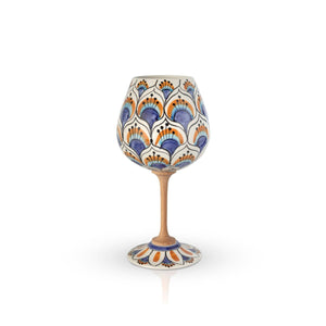 Calice Coda di Pavone Bianco MuloMerrino in ceramica di Caltagirone