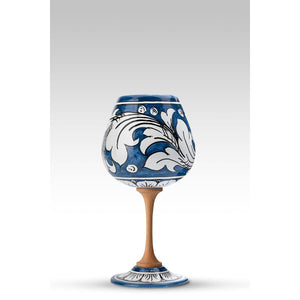Calice Ornato Blu MuloMerrino in ceramica di Caltagirone