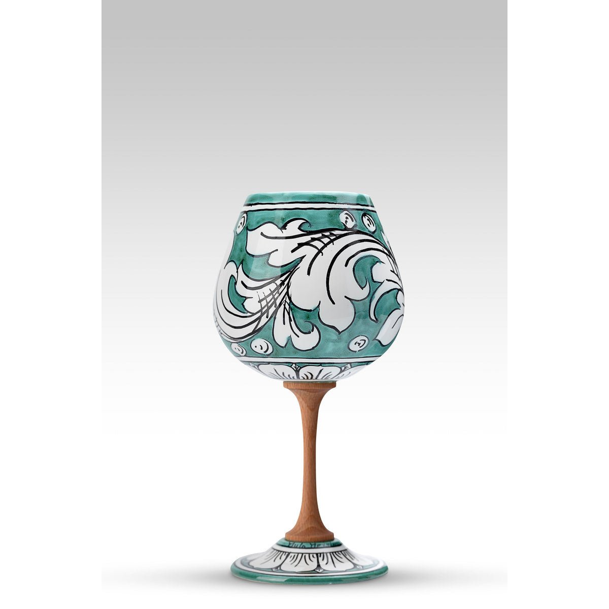 Calice Ornato Verde MuloMerrino in ceramica di Caltagirone