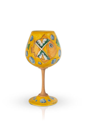 Calice Pesce Giallo MuloMerrino in ceramica siciliana