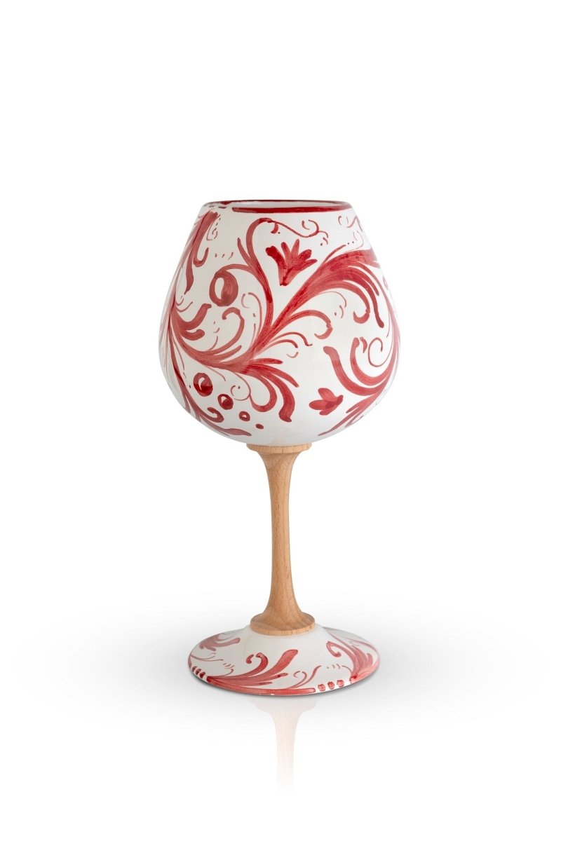 Calice Volute Rosso MuloMerrino in ceramica e legno