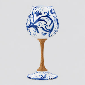 Calice Volute Blu MuloMerrino in ceramica e legno