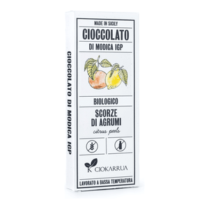 Cioccolato di Modica IGP bio Ciokarrua scorze di agrumi 68 g