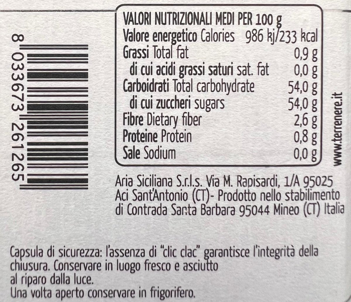 Valori Nutrizionali di Confettura extra di Fichi d'India