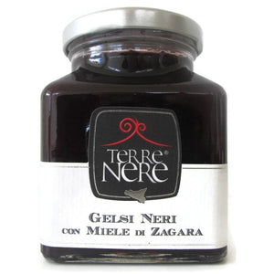 confettura di gelsi neri con miele di zagara, terre nere