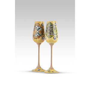 Flute Pesce Giallo MuloMerrino in ceramica siciliana