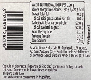 Valori nutrizionali della Marmellata di Arance e Finocchi con Miele di Zagara e Pepe