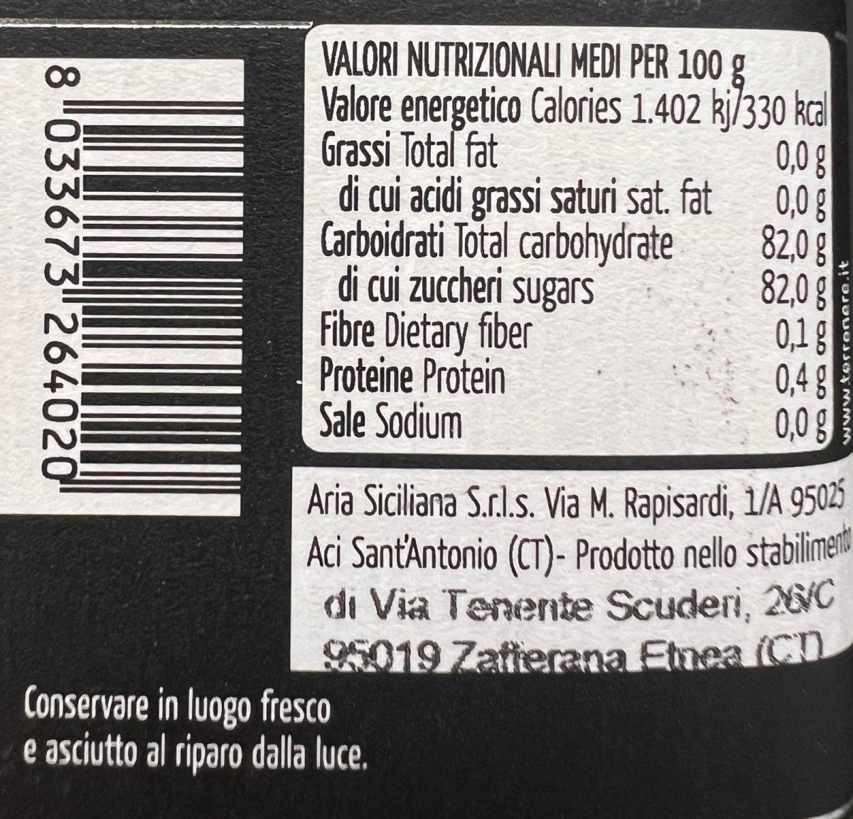 Valori Nutrizionali di Miele di Limone