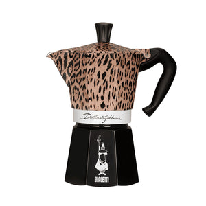 Moka Express Bialetti Dolce&Gabbana Leopardo, 6 šálků, pohled zepředu