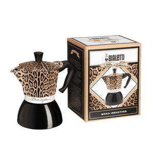 Moka Induction Bialetti Dolce&Gabbana Leopardo, 6 šálků, s ladícím obalem