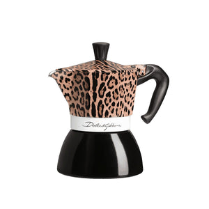 Moka Induction Bialetti Dolce&Gabbana Leopardo, 4 šálky, pohled zepředu