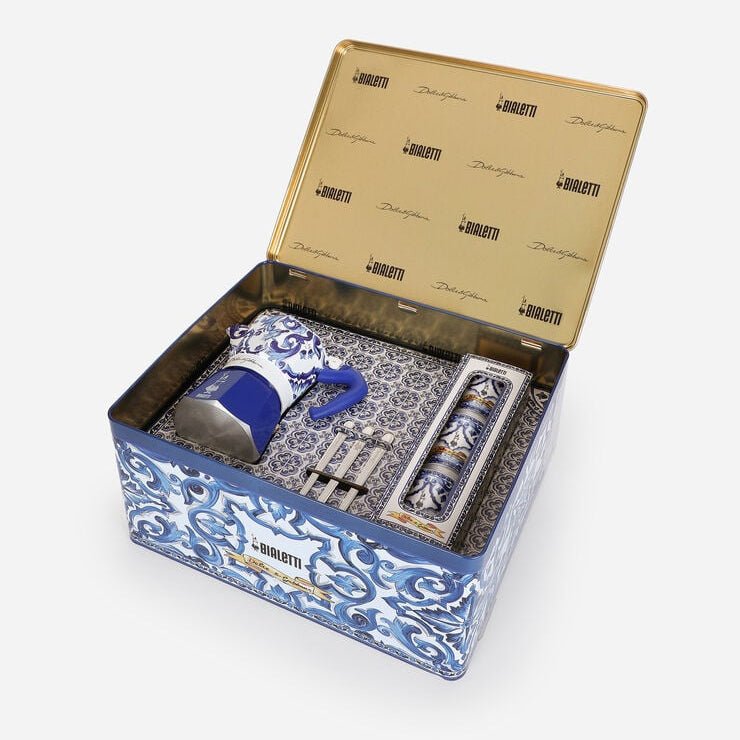 Set Bialetti Dolce&Gabbana Blu Mediterraneo 3 tazze nella confezione