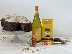 Cesta Pasquale Cefalù con Ceramica di Caltagirone - Sicilus Srl