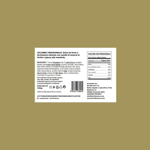 Etichetta per Colomba Pasquale Tradizionale senza uvetta, Bonfissuto