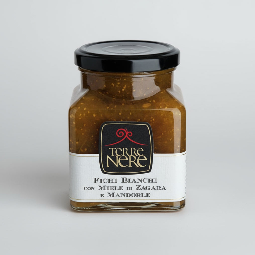 Confettura di Fichi Bianchi con Miele di Zagara e Mandorle, 240 gr - SICILUS