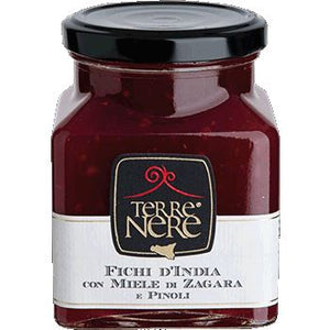 confettura di fichi d'india con miele di zagara e pinoli, terre nere