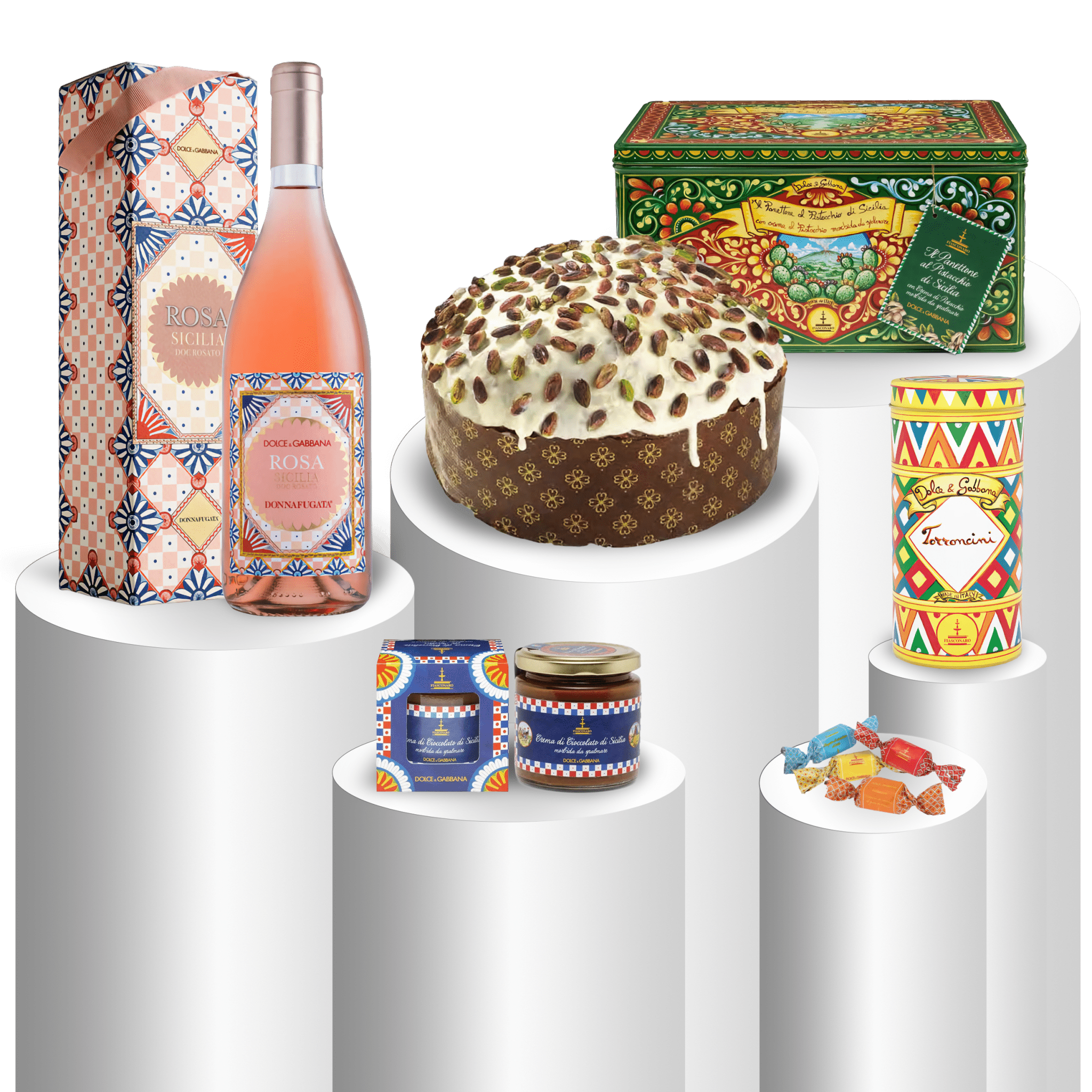 confezione regalo siciliana con panettone dolce e gabbana