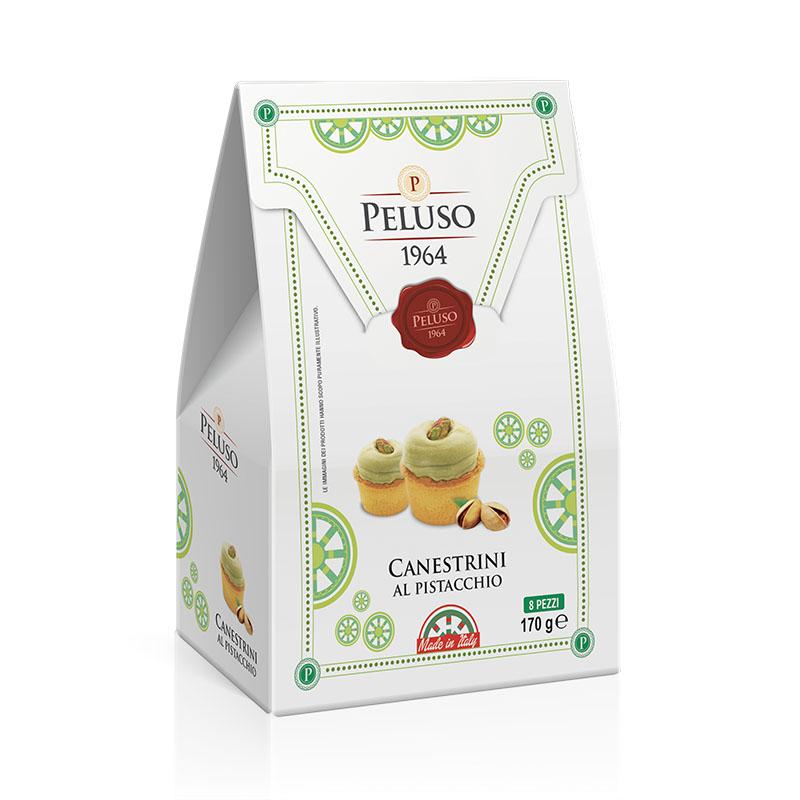 Biscotti di pasta frolla Canestrini al Pistacchio,  Peluso, Sicilus shop,170 gr