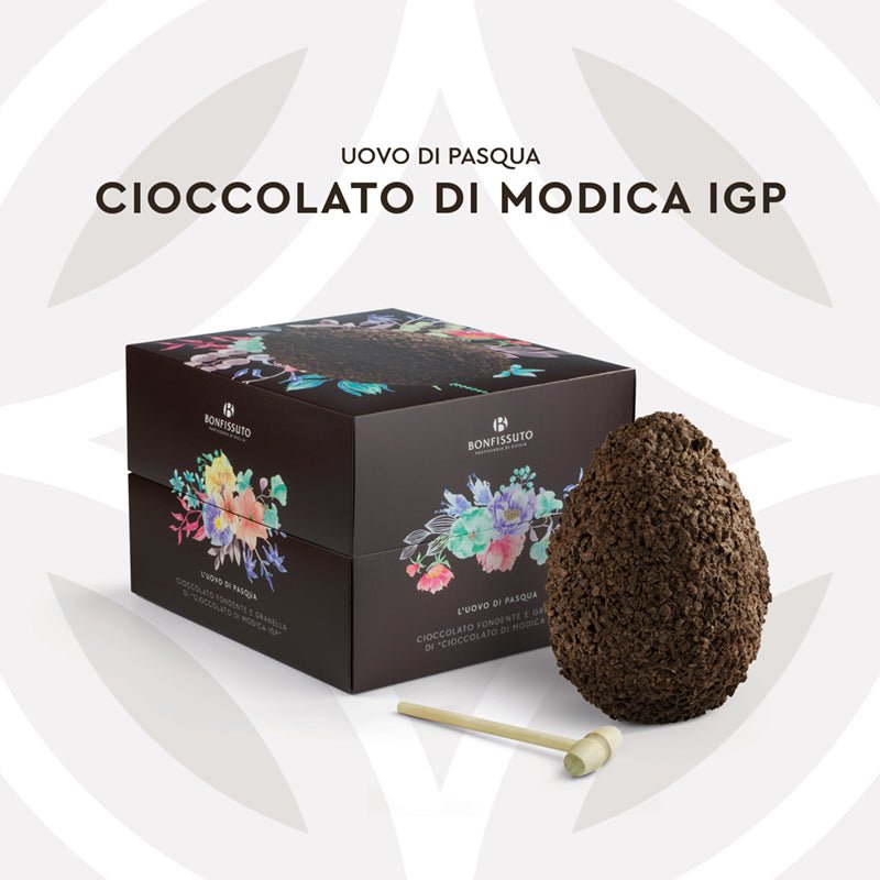 Uovo di Pasqua al Cioccolato al latte e granella di Cioccolato di Modica IGP, 500 gr