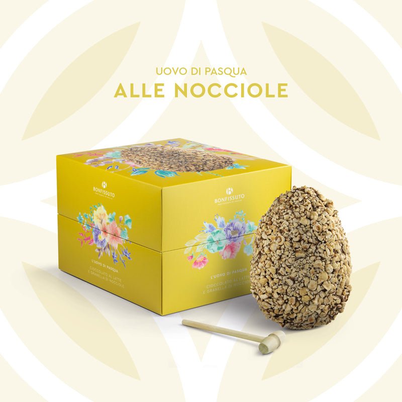 Uovo di Pasqua Pasticcheria Bonfissuto con granella di Nocciole, Pasticceria Bonfissuto, Sicilus Shop,500 gr