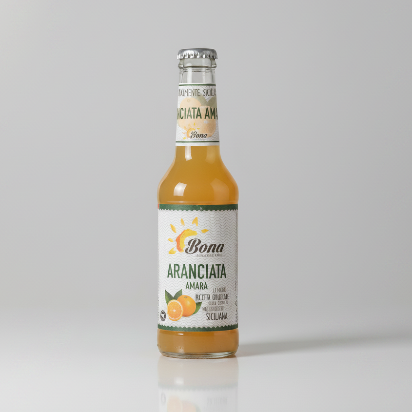 Aranciata Amara Bona bibita siciliana bottiglia 275 ml