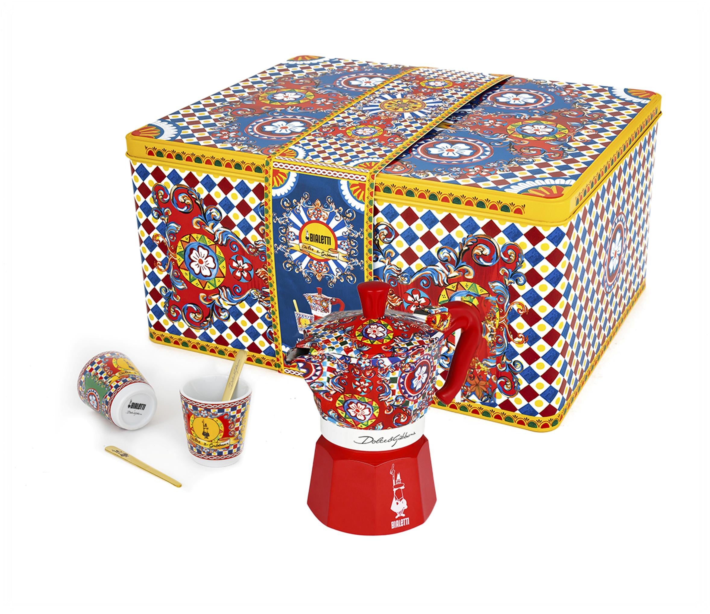Set Moka 2 Tazze con 2 Bicchierini e 2 Palettine Dolce&Gabbana Carretto