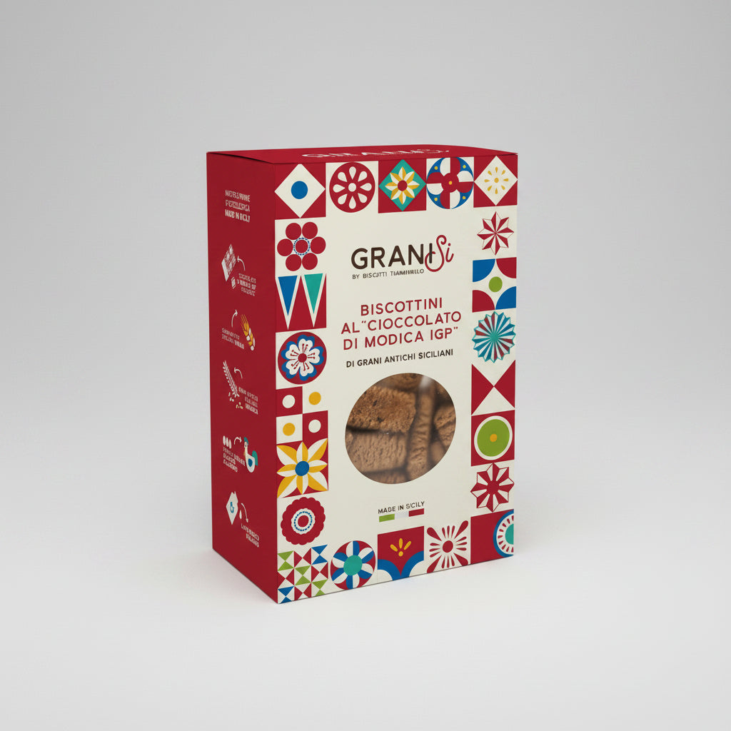 Biscotti Tumminello al Cioccolato di Modica IGP 210 g inclusi nella Gift Box Sicilus