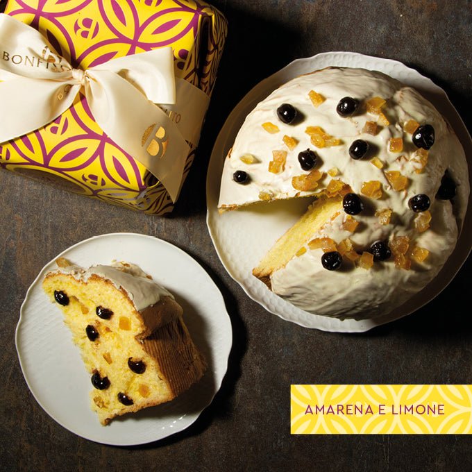 Panettone Siciliano Bonfissuto Amarena e Limone vista aperta
