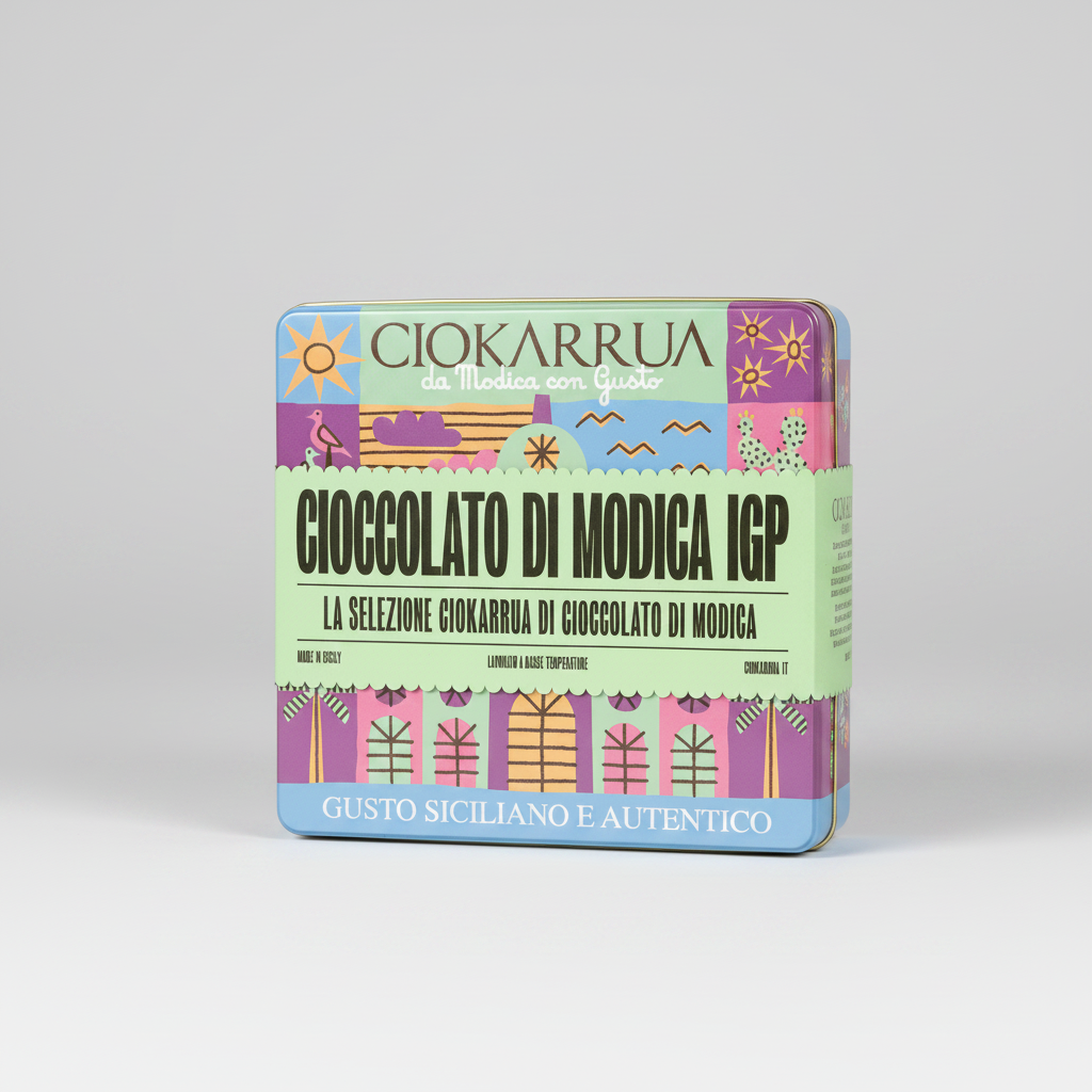 Box latta Ciokarrua Cioccolato di Modica IGP bio