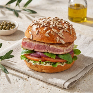 Burger bun gourmet con semi di girasole