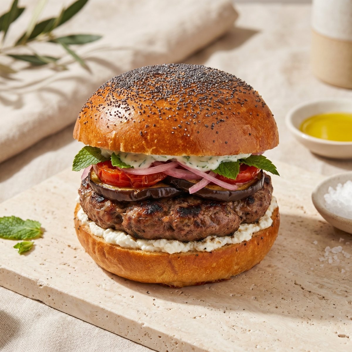 Burger siciliano cin semi di papavero