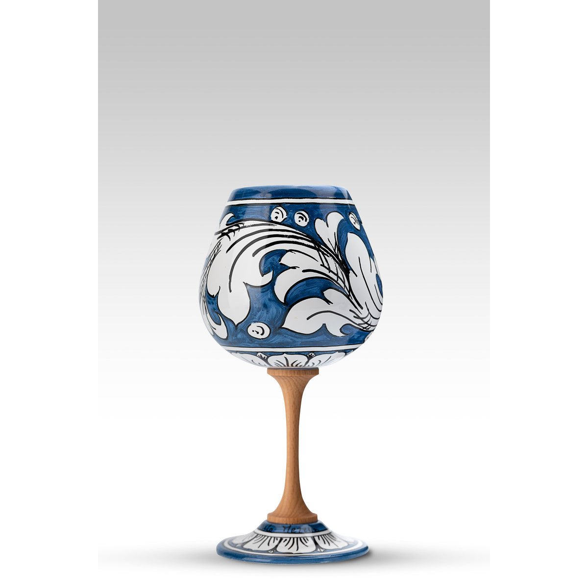 Calice Ornato Blu MuloMerrino in ceramica di Caltagirone