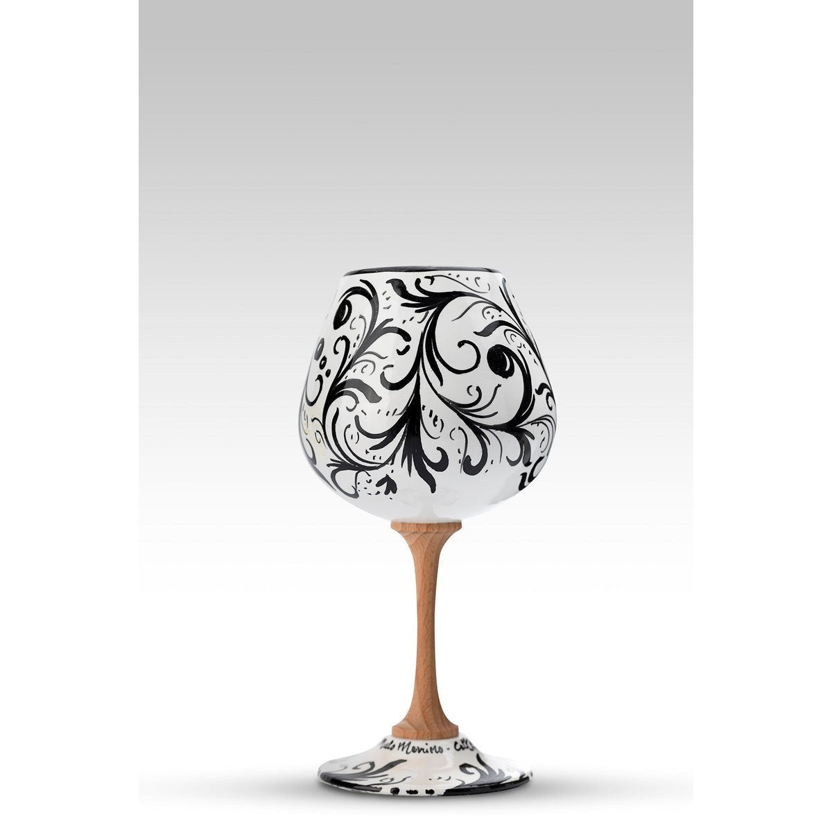 Calice Volute Nero MuloMerrino in ceramica e legno