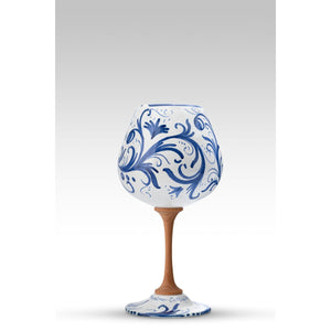 Calice Volute Blu MuloMerrino in ceramica e legno