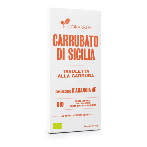 Carrubato di Sicilia Bio Ciokarrua con scorze d'arancia 50 g
