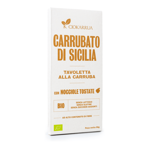 Carrubato di Sicilia Bio Ciokarrua con nocciole tostate 50 g