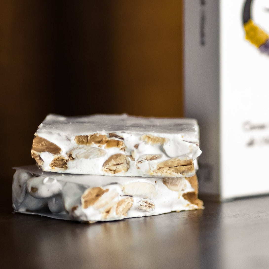 Torrone bianco alle mandorle, Artigianale, 100 grammi senza incarto, sicilus