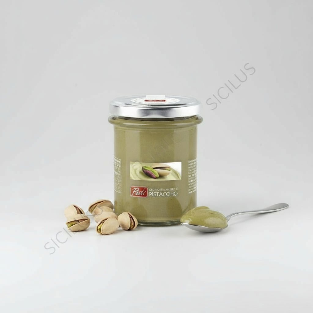 Crema spalmabile al pistacchio Pisti 200 g inclusa nel cesto Brontese