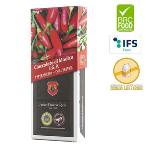 Cioccolato di Modica IGP al peperoncino, 100 g – Sicilus GiftBox Lava Vulcanica