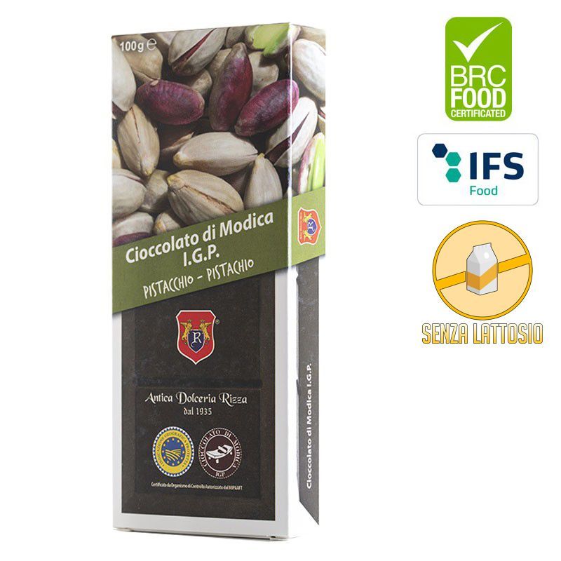 Cioccolato di Modica IGP al pistacchio Antica Dolceria Rizza 100 g – Cesta Bronte Pistacchio