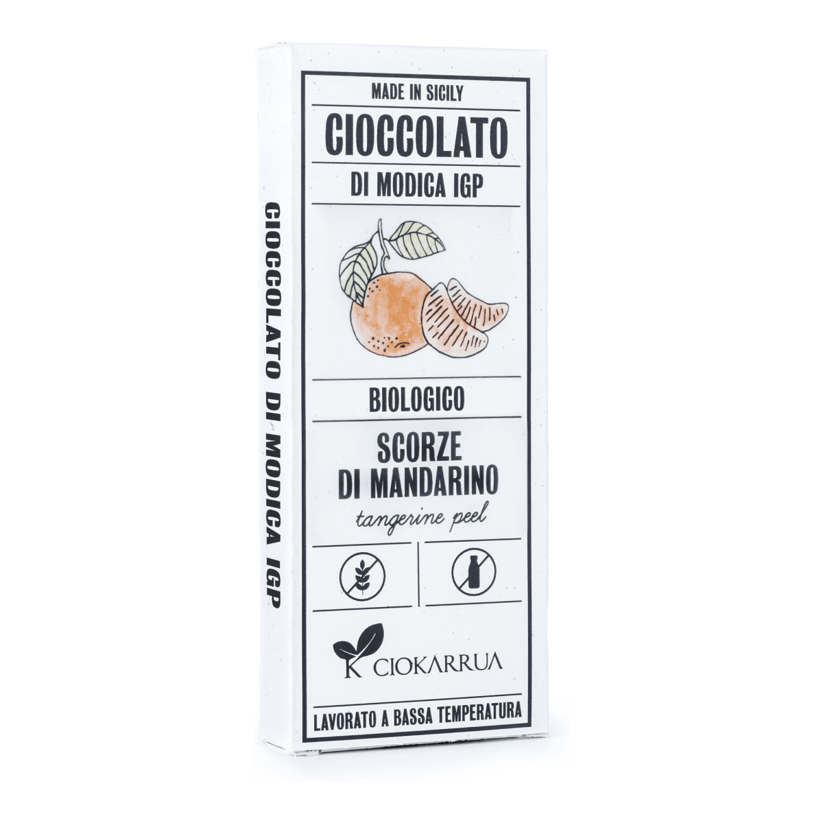 Cioccolato di Modica IGP bio Ciokarrua scorze di mandarino 68 g