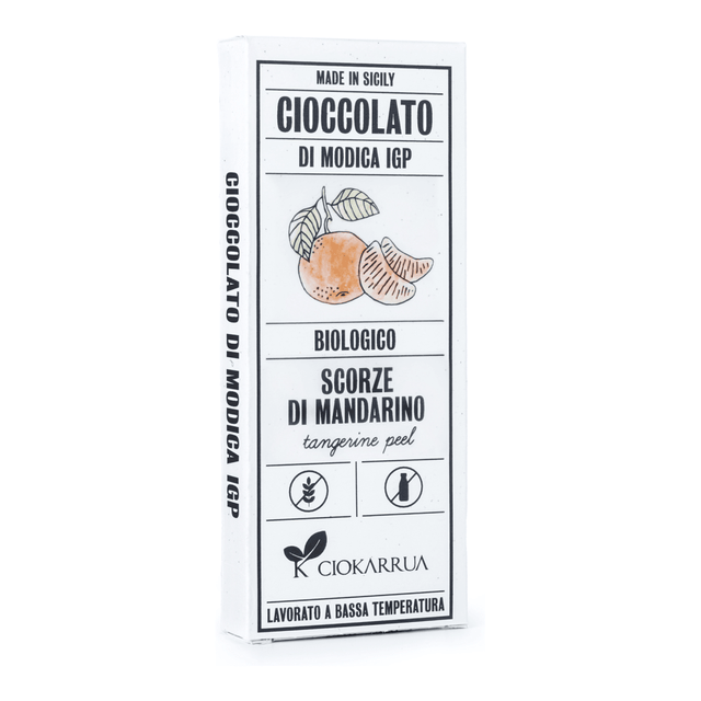 Cioccolato di Modica IGP bio Ciokarrua scorze di mandarino 68 g