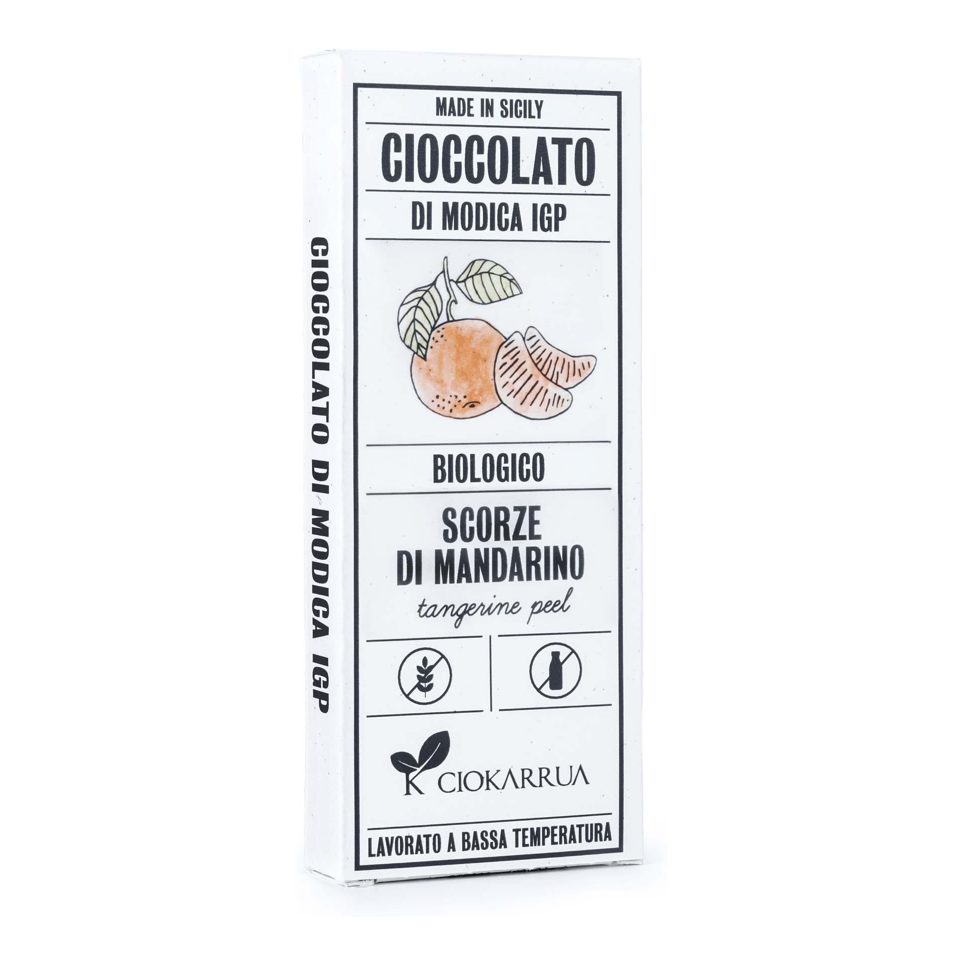 Cioccolato di Modica IGP bio Ciokarrua scorze di mandarino 68 g