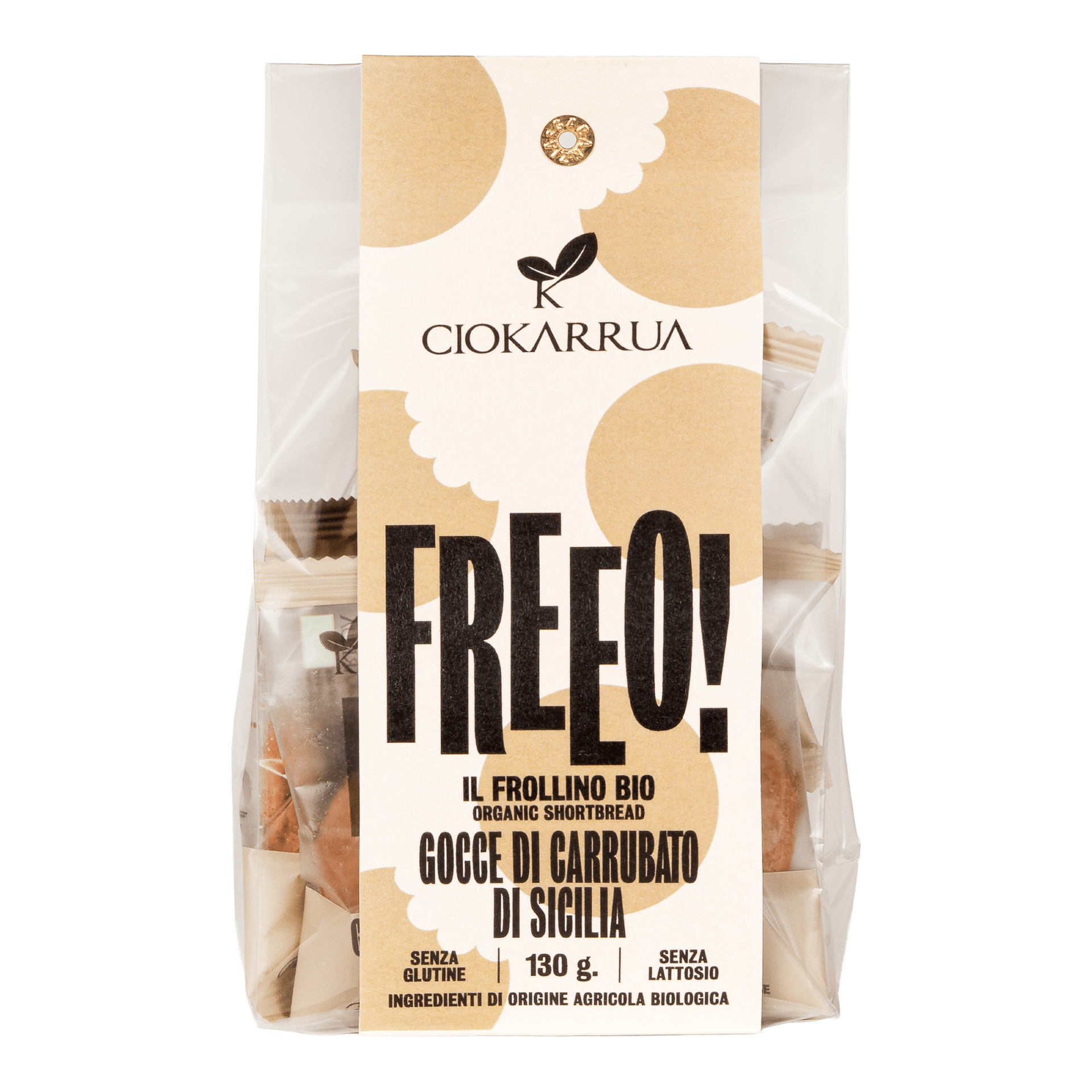 Frollini bio FREEO con Carrubato di Sicilia Ciokarrua 130 g