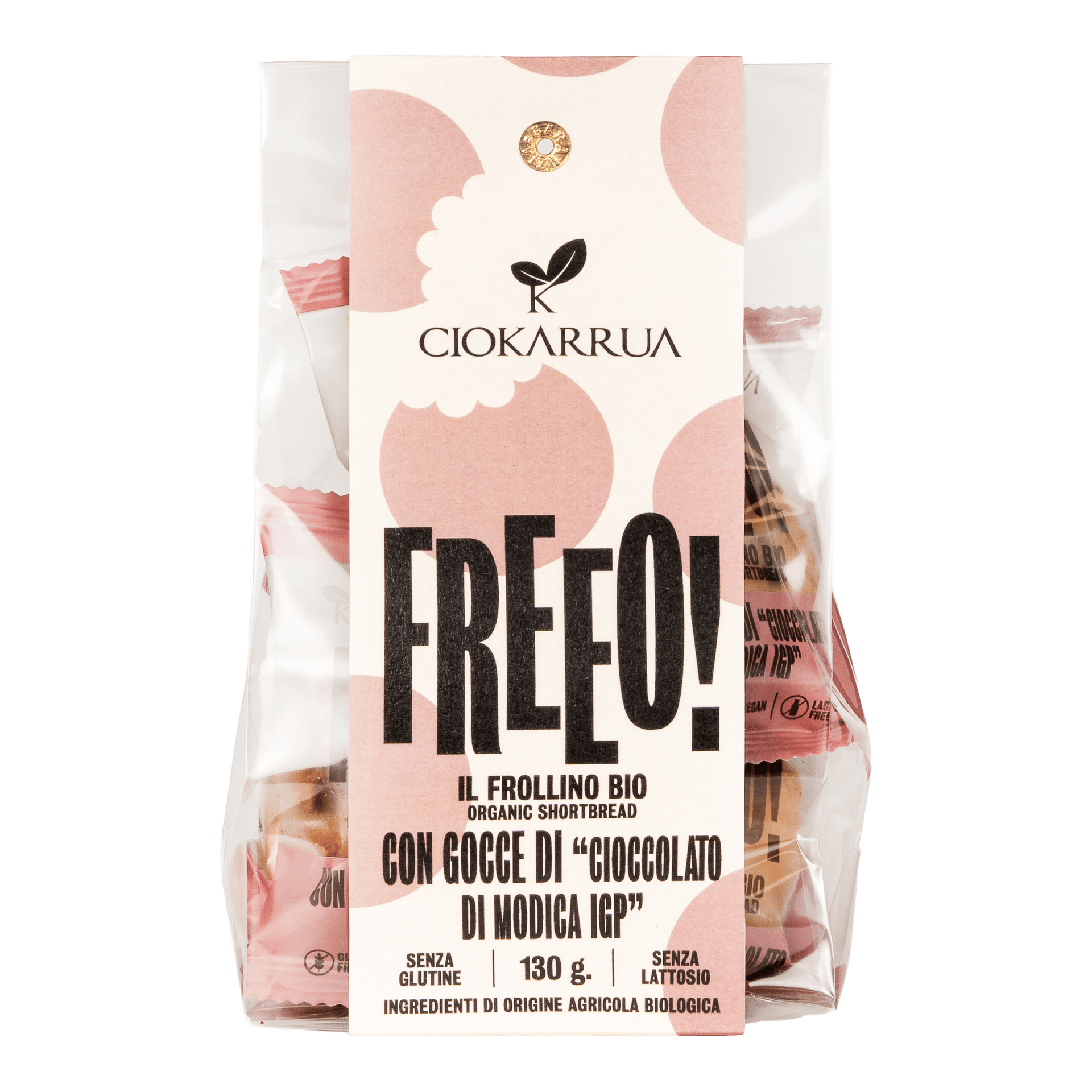 Frollini bio FREEO con Cioccolato di Modica IGP Ciokarrua 130 g