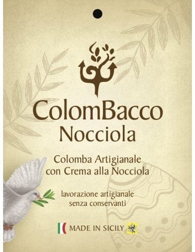 etichetta Colomba Colombacco retro' alla Nocciola prodotta da Bacco  , Sicilus Shop