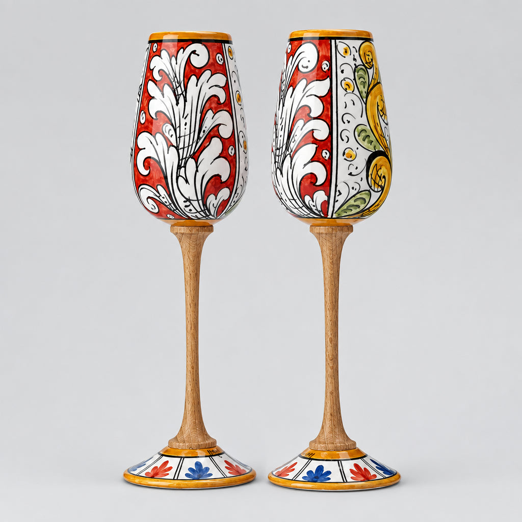 Coppia Flute Diapositive MuloMerrino in ceramica artigianale